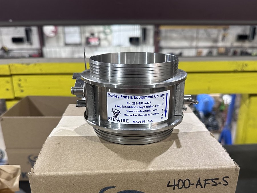 KilAire 400-AFS-S four inch stainless air-intake shutdown valve, boxed and ready to ship